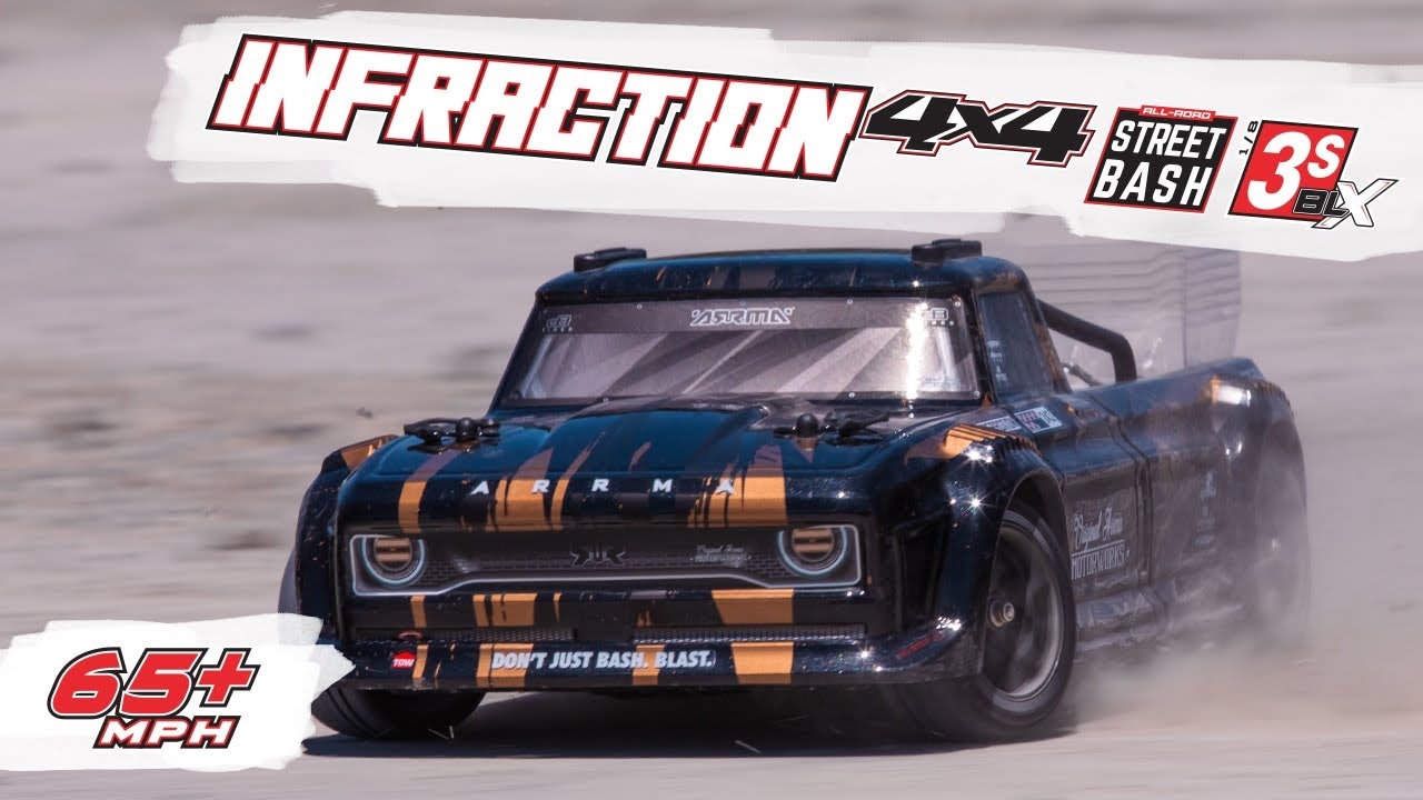 RC auto Arrma Infraction 3S BLX 1:8 RTR, zlatá