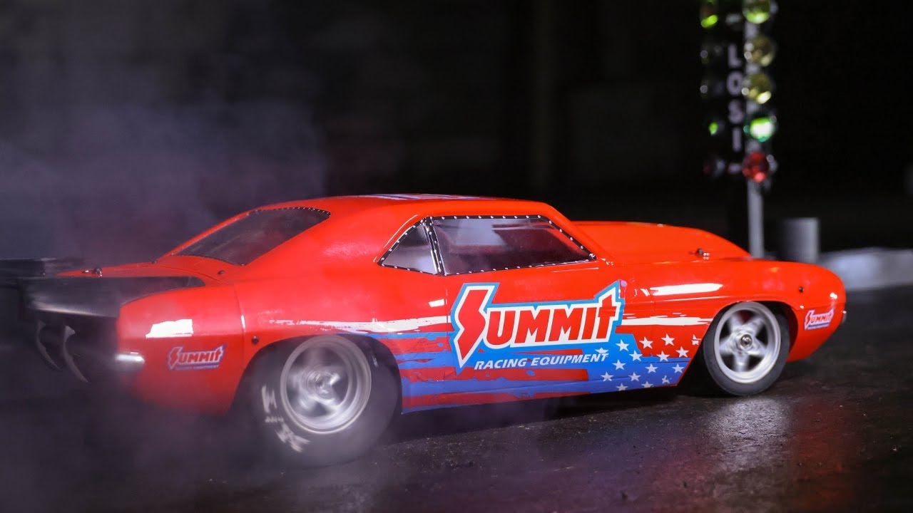 RC auto Losi 22S Dragster 1:10 1969 Camaro RTR, modrá