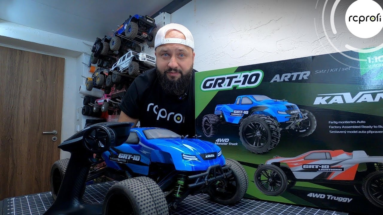 RC auto KAVAN GRT-10 Lightning 2,4 GHz 4WD Truggy 1:10, modrá