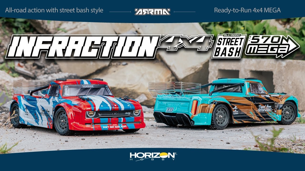 RC auto Arrma Infraction Mega 1:8 4WD RTR, červená