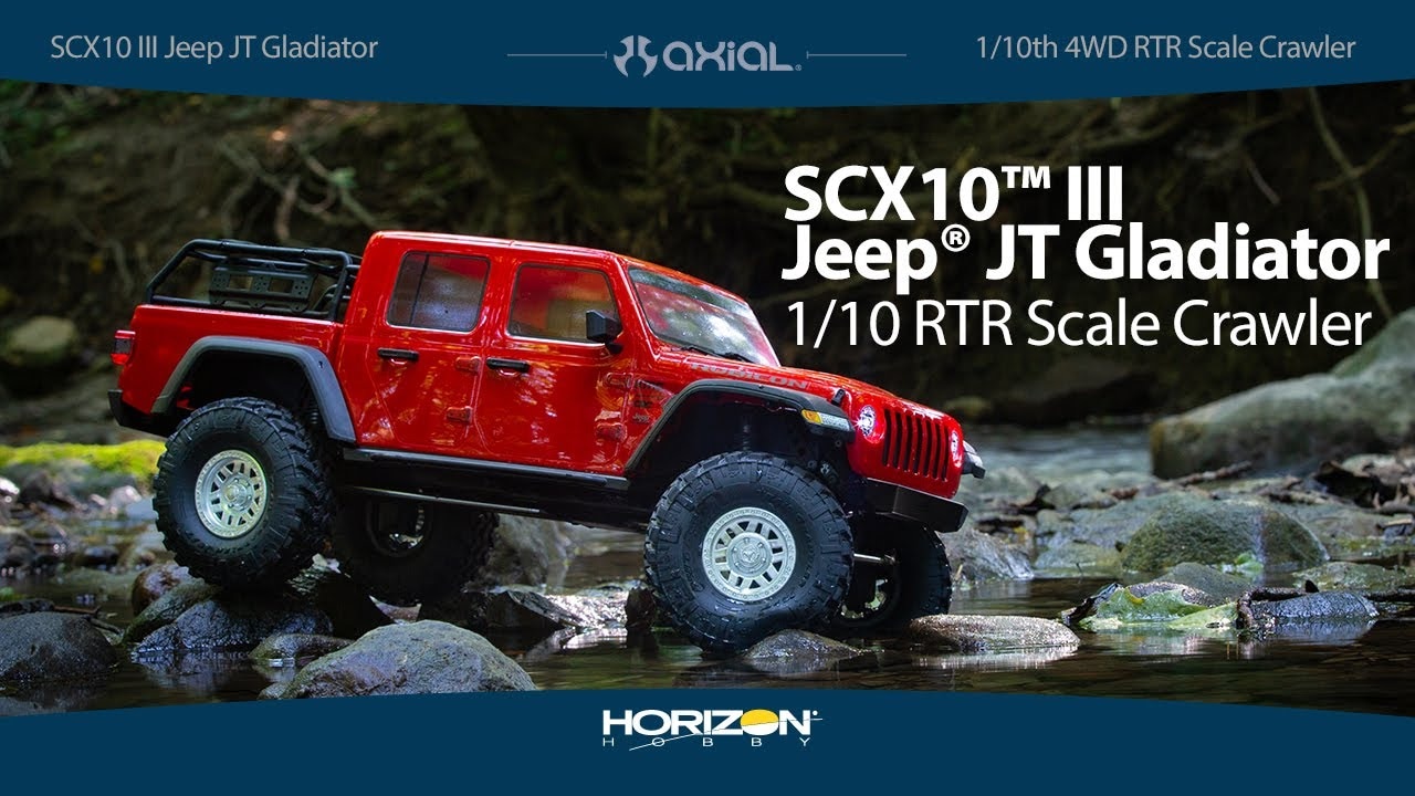 RC auto Axial SCX10 III Jeep JT Gladiator 4WD 1:10 RTR, červená