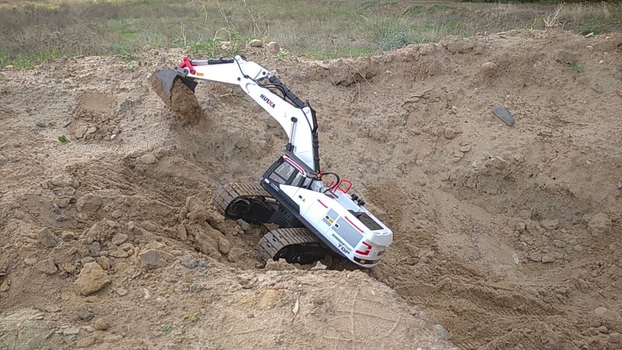 RC kovový pásový bagr 3v1 HN594 1:14, bílá