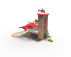 2Kids Toys Dřevěná garáž s vláčkodráhou