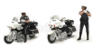 American diorama Figures Set 2x Police Man With 2x Motorcycle 1:64 Černá Bílá