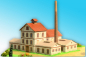 Anenský důl Příbram - papírový model 1:200