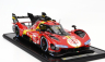 Bbr-models Ferrari 499p 3.0l Turbo V6 Team Ferrari Af Corse N 51 Winner 24h Le Mans 2023 Alessandro Pier Guidi - James Calado - Antonio Giovinazzi - Con Vetrina - With Showcase 1:12 Červená Žlutá Černá