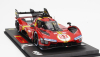 Bbr-models Ferrari 499p 3.0l Turbo V6 Team Ferrari Af Corse N 51 Winner 24h Le Mans 2023 Alessandro Pier Guidi - James Calado - Antonio Giovinazzi - Con Vetrina - With Showcase 1:18 Červená Žlutá Černá