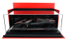 Bbr-models Ferrari Daytona Sp3 Serie Icona Open Roof Principato Di Monaco Livery N 16 Personal Car Charles Leclerc 2022 - Con Vetrina - With Showcase 1:12 Matt Black