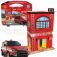 Bburago Accessories Diorama - Set Build Your City Fire Station - Caserma Vigili Del Fuoco - With Volkswagen T6 Minibus 1:43 Červená Bílá