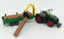 Bburago Fendt Vario 1000 Traktor s přepravníkem dřeva 2016 1:50, zelená