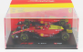 Bburago Ferrari F1-75 Scuderia Ferrari N 55 4th Monza Gp Italy 2022 Carlos Sainz - With Helmet And Plastic Showcase - Exclusive Carmodel 1:43 Červená Žlutá