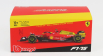 Bburago Ferrari F1-75 Scuderia Ferrari N 55 4th Monza Gp Italy 2022 Carlos Sainz - With Helmet And Plastic Showcase - Exclusive Carmodel 1:43 Červená Žlutá