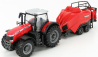 Bburago Massey Ferguson 8740S s doplňky (dárkové balení)