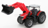 Bburago Massey ferguson 8740s Tractor With Front Loader Scraper 1:50 Red