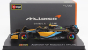 Bburago Mclaren F1  Mcl36 Mercedes Team Mclaren N 4 Australian Gp 2022 Lando Norris - With Helmet And Plastic Showcase 1:43 Oranžová Světle Modrá