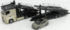 Bburago Mercedes benz Actros 2 2545 Truck Car Transporter 2016 + Volkswagen Polo Gti 1:43