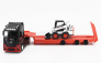 Bburago Mercedes benz Actros 2 Gigaspace Truck Pianale Trasporto Bobcat Ruspa Gommata Front Loader Scraper 2016 1:43 Černá Oranžová