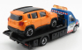 Bburago Mercedes benz Sprinter Soccorso Stradale With Jeep Renegade - Carro Attrezzi - Wrecker Road Service 1:43 Světle Modrá Oranžová