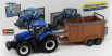 Bburago New holland T7.315 Tractor + Livestock Forwarder 1:50 Modrá Hnědá