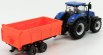 Bburago New holland T7.315 Tractor + Tipping Trailer 1:50 Modrá Červená