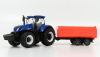 Bburago New holland T7.315 Tractor + Tipping Trailer 1:50 Modrá Červená