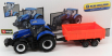 Bburago New holland T7.315 Tractor + Tipping Trailer 1:50 Modrá Červená