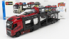 Bburago Volvo Fh16 Xl 750 Euro 6 Cab Truck Car Transporter With Land Rover Range Evoque Lrx 2-door 2011 1:43 Red Met