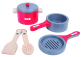 Bigjigs Toys Dřevěný set nádobí s puntíky poškozený obal