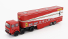 Brekina plast Fiat 691 T Truck Car Transporter Assistance Set 1:87, červená