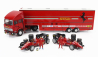 Brumm Iveco fiat Fiat Iveco 190 Truck Car Transporter Monaco Gp 1984 With 2x F1 Ferrari 126ck Turbo N 27 Michele Alboreto - N 28 Rene Arnoux + Figures And Accessories 1:43 Red