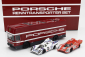 Brumm prom Mercedes benz Set 3x O317 Truck Car Renntransporter 1968 + Porsche 917k 4.9l Team Martini Racing N 22 Winner 24h Le Mans 1971 Helmut Marko - Gijs Van Lennep + Team Salzburg N 23 Winner 24h Le Mans 1970 Hans Herrmann - Richard Attwood + Figures And Accessories 1:43 Červená Šedá Bílá