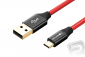 Datový kabel Micro USB červený (délka 2,5 m)