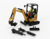Dm-models Caterpillar Cat301.7 Cr Escavatore Cingolato - Tractor Hydraulic Mini Excavator 1:50 Žlutá Černá