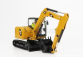 Dm-models Caterpillar Cat308e2 Cr Sb Escavatore Cingolato - Tractor Hydraulic Mini Excavator 1:32 Žlutá Černá