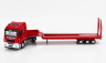 Eligor Iveco fiat Stralis 480xp Truck Rimorchio Pianale Trasporto Mezzi Movimento Terra Vigili Del Fuoco 2016 1:43 Red