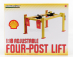 Greenlight Accessories Shell Garage Set Officina - Ponte Sollevatore Auto - Four Post Lift 1:18 Žlutá Červená
