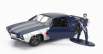 Jada Chevrolet Camaro Coupe 1973 With Winter Soldier Figure 1:32 Modrá Stříbrná