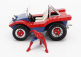 Jada Mayers manx Buggy With Spiderman Figure Marvel 1964 1:24 Modrá Červená