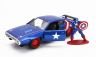 Jada Plymouth Gtx With Captain America Figure 1972 1:32 Modrá Červená Bílá
