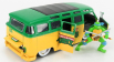 Jada Volkswagen T1 Minibus 1962 - Tmnt Leonardo Ninja Turtles - Tartarughe Ninja 1:24 Žlutá Zelená