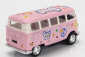 Kinsmart Volkswagen T1 Samba Minibus Flower 1962 - Without Box 1:64 Pink