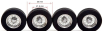 Kk-scale Accessories Set 4x Complete Wheels - Set 4x Cerchi A Raggi 1:18 Černý Chrom