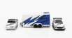 Maisto Chevrolet 1500 Pick-up With Trailer Car Transporter + Subaru Brx 2019 1:64 Modrá Bílá