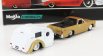 Maisto Chevrolet El Camino Pick-up With Trailer Roulotte 1967 1:64 Zlatá Bílá