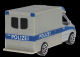 Majorette Mercedes benz Sprinter Van Polizei 2018 1:64 Stříbrná Modrá