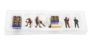 Mini-gt Figures Set 4x Ups Drivers And Workers 1:64 Brown