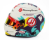 Mini helmet Bell helmet Casco Helmet F1 Kevin Magnussen Team Moneygram Haas N 20 Season 2024 1:2 Bílá