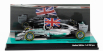 Minichamps Mercedes gp F1  W05 Amg Petronas N 44 World Champion Winner Abu Dhabi Gp With Flag 2014 Lewis Hamilton 1:43 Stříbrná Zelená