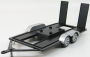 Motor-max Accessories Carrello Trasporto Auto 2-assi - Car Transporter Trailer 1:18 Černá Stříbrná