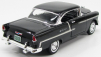 Motor-max Chevrolet Bel Air Cabriolet Closed 1955 1:18 Černá Stříbrná